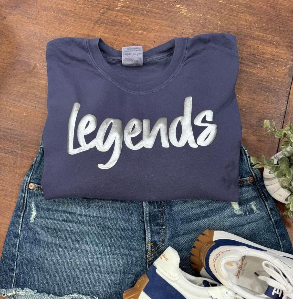 Navy Legends Metallic Silver Puff