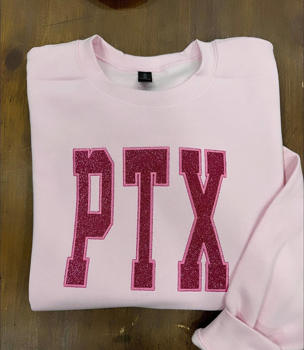 Pink PTX with Hot Pink Letters - embroidered
