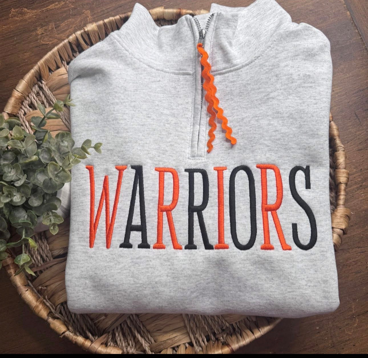 Ash Gray Warriors Quarter Zip - Embroidered