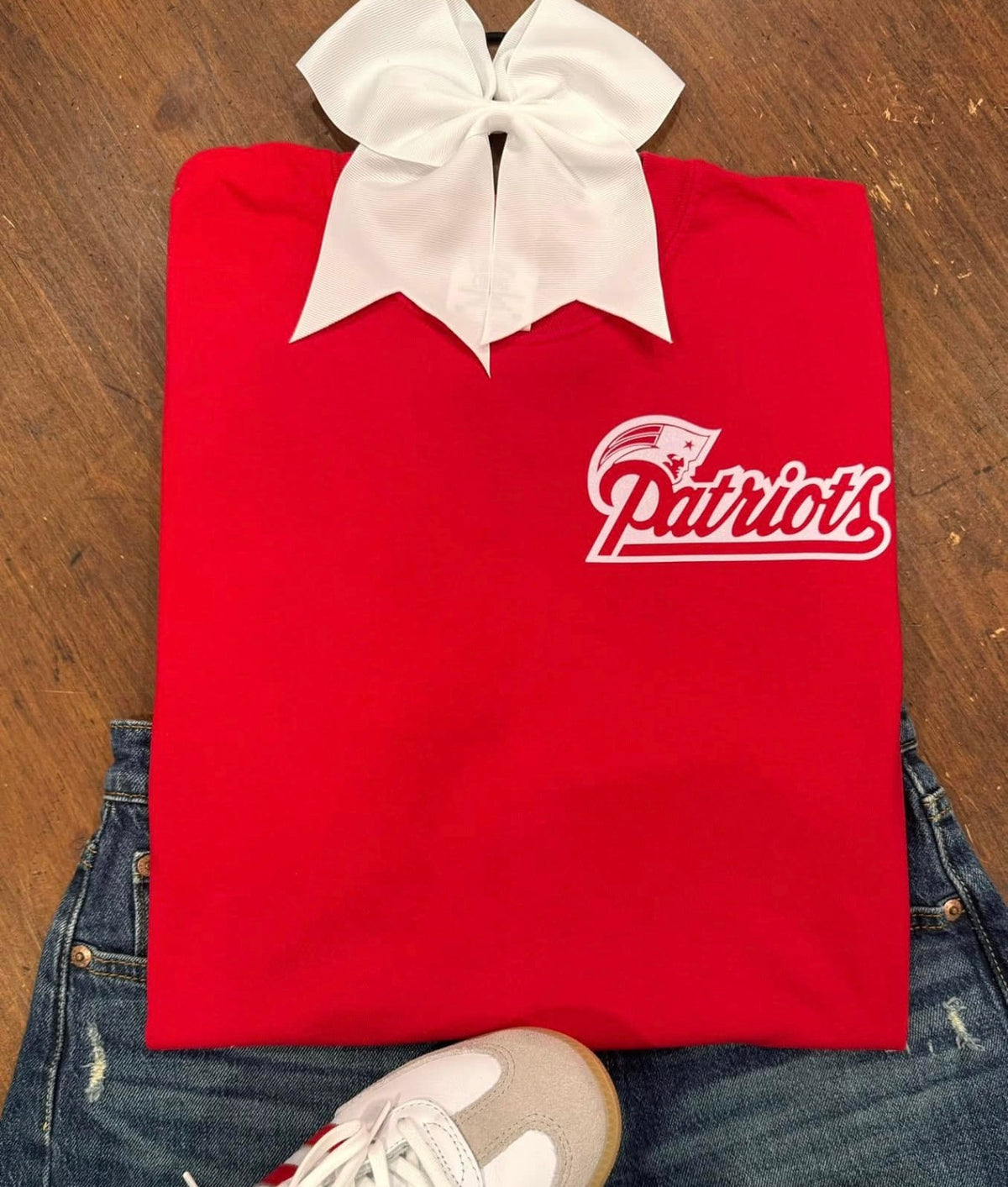 Red Patriots - White Collage Sweatshirt