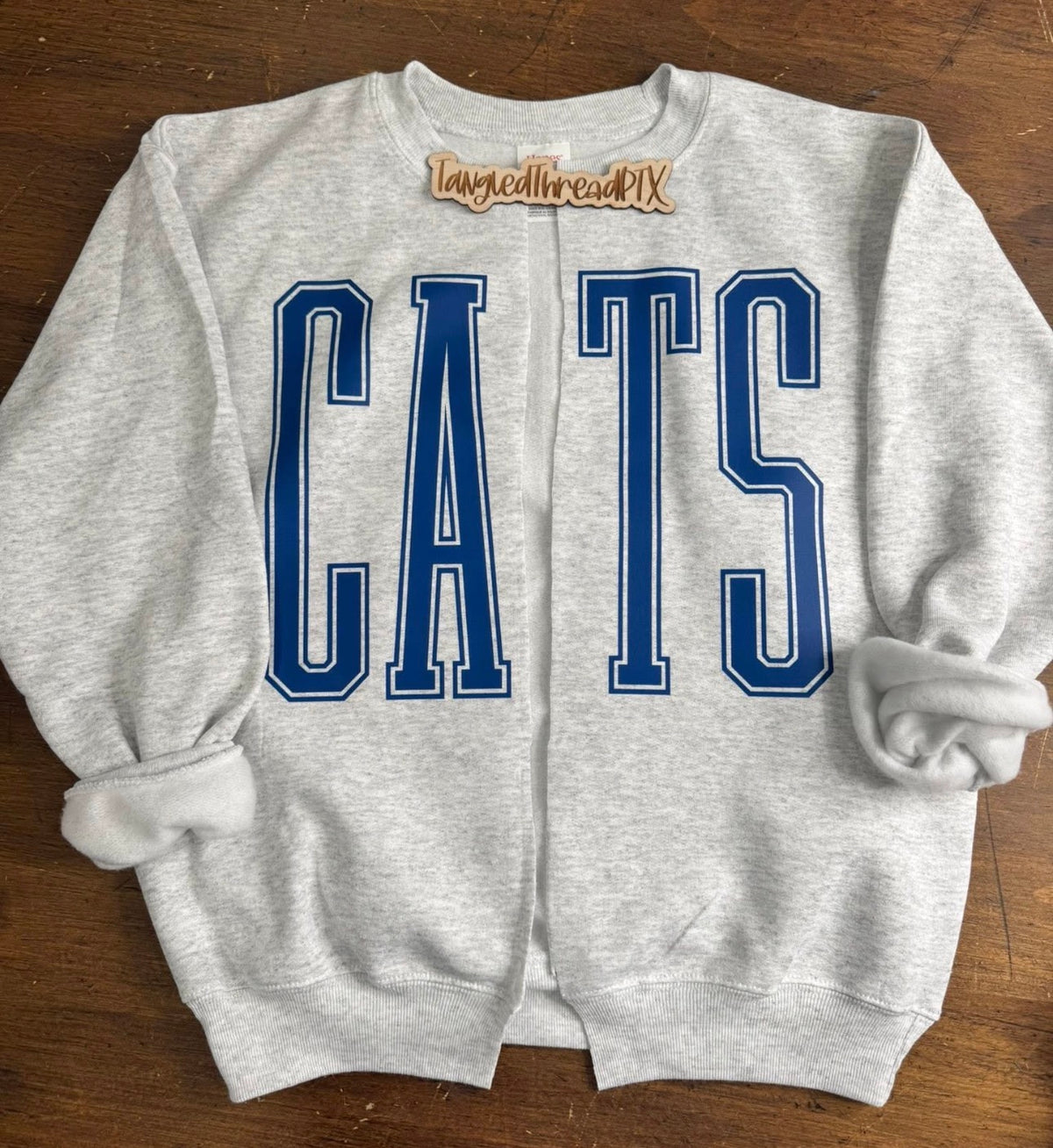 Ash Gray CATS Tall Letters - Cut “Cardigan”
