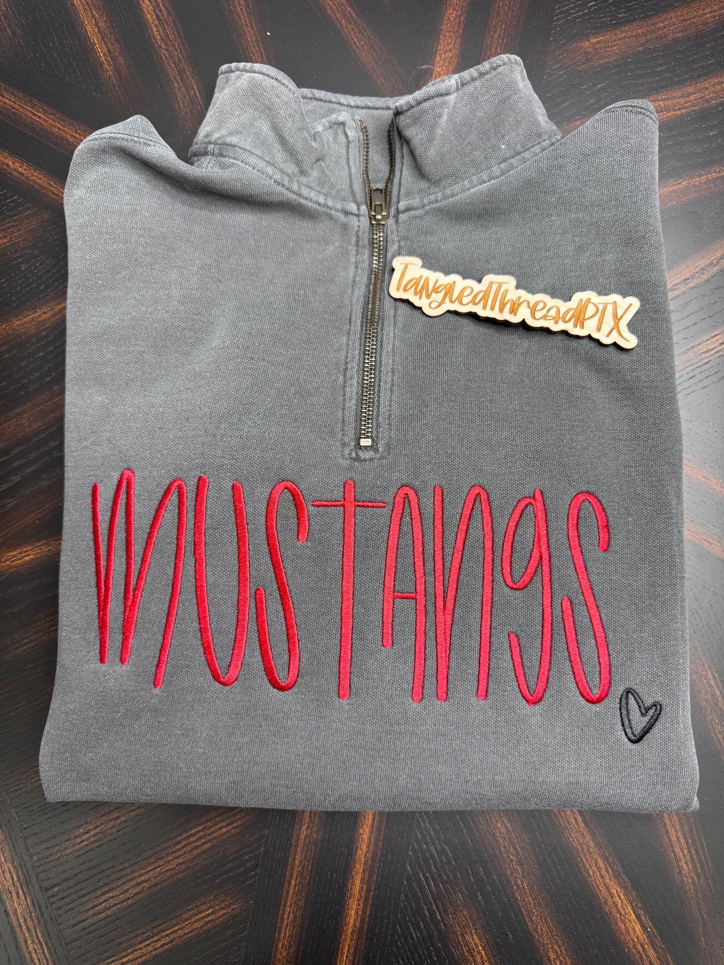 Charcoal Gray Mustangs 1/4 Zip Pullover