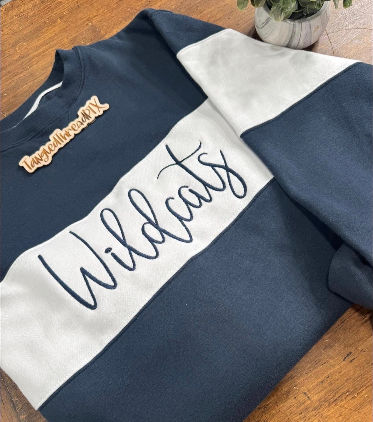 Navy Blue Wildcats Colorblock -Embroidered