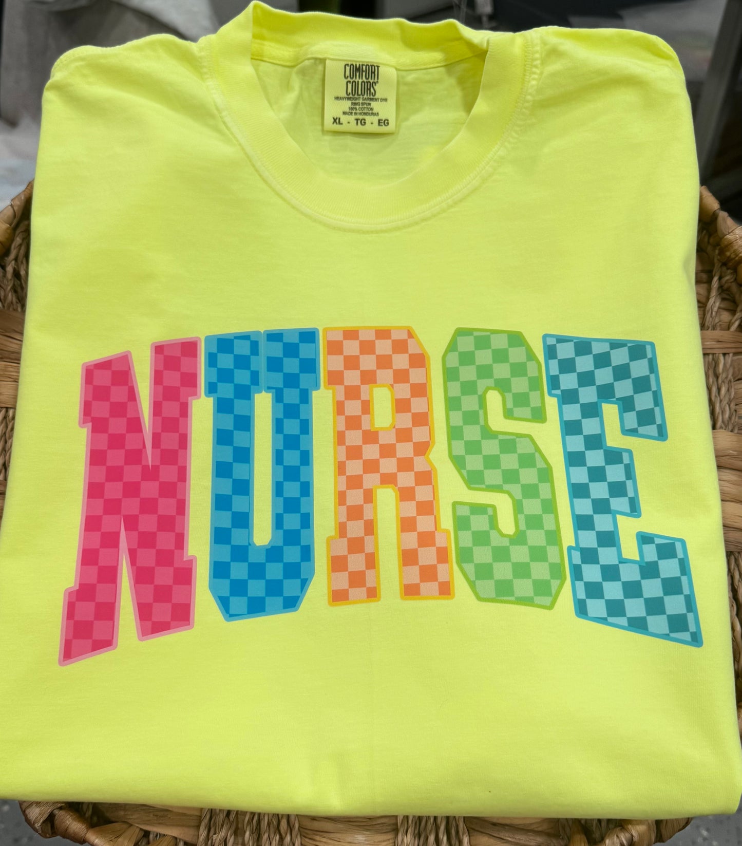Neon Yellow Checkered Nurse
