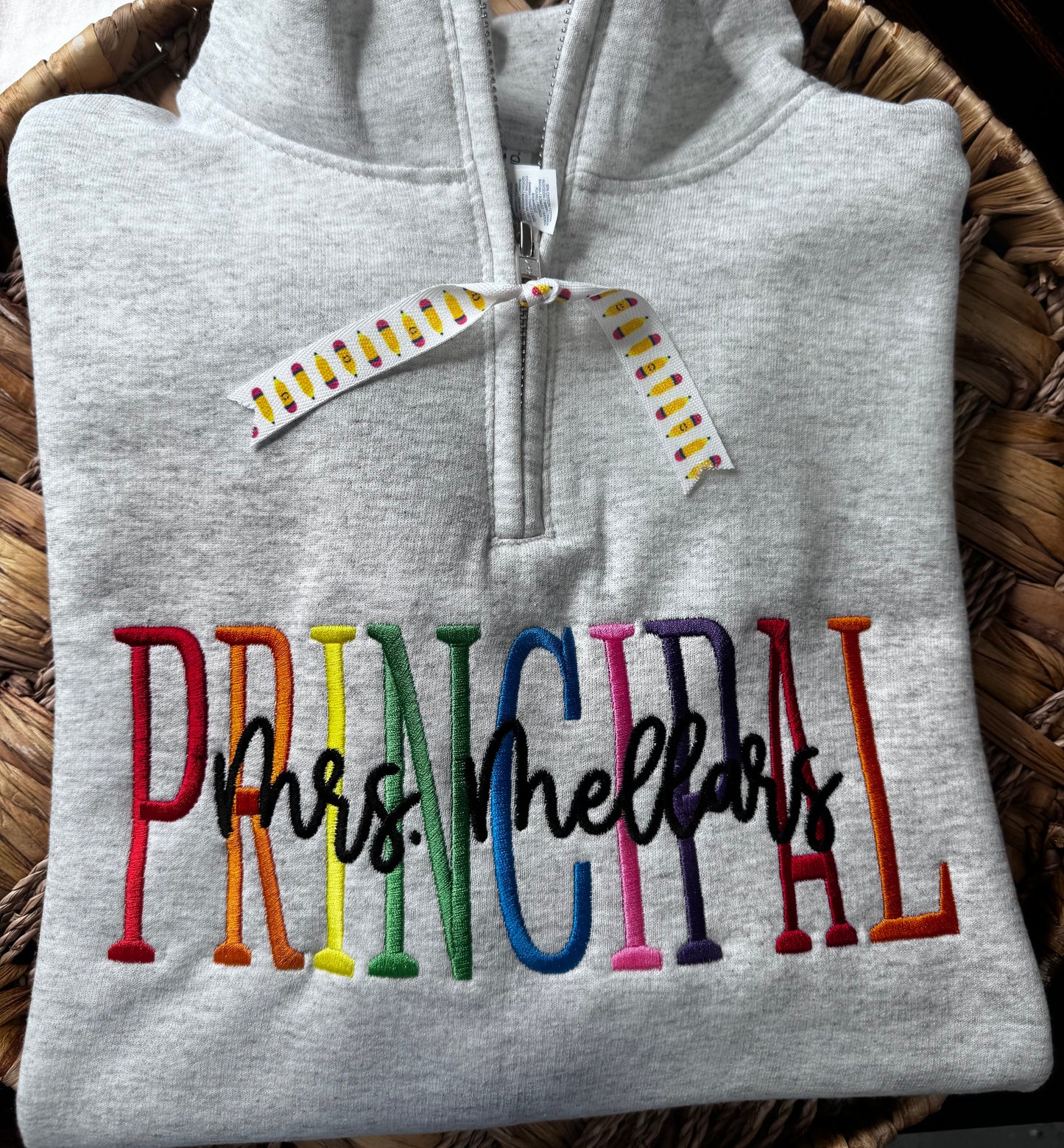 PRINCIPAL - Colorful Embroidered 1/4 Zip - personalized