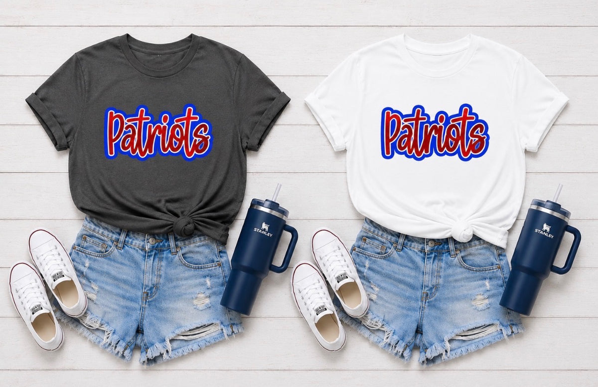 Patriots Script Outline Tee
