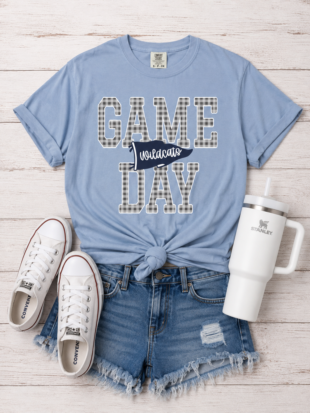 Game Day Gingham Pennants - Wildcats
