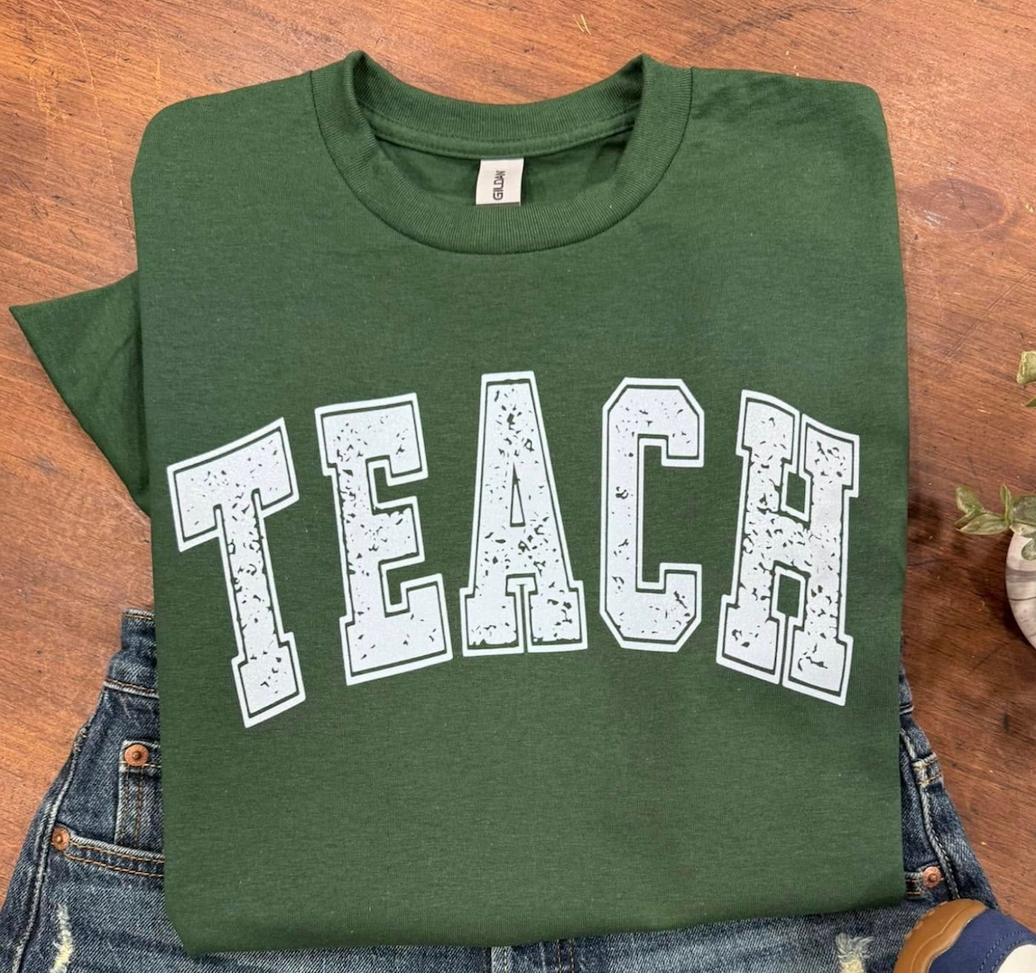 Distressed Teach - Hemp Green