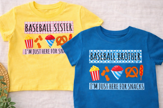 Snacks Baseball Sister Baseball Brother - Toddlers