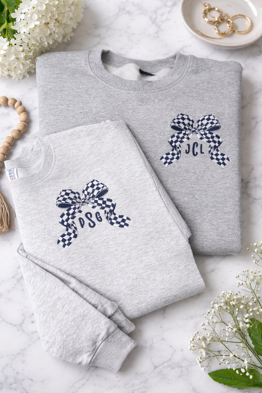 Wildcat Pocket Checkered Bow Sweatshirt