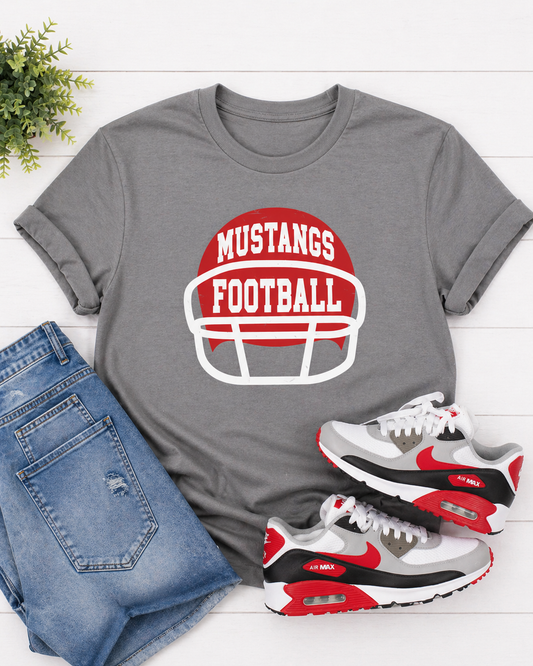 Gray Gravel - Mustangs Football Helmet