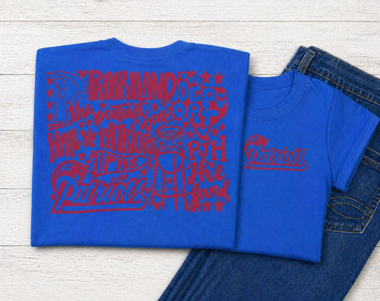 Royal Blue Patriots Collage - Red Letters