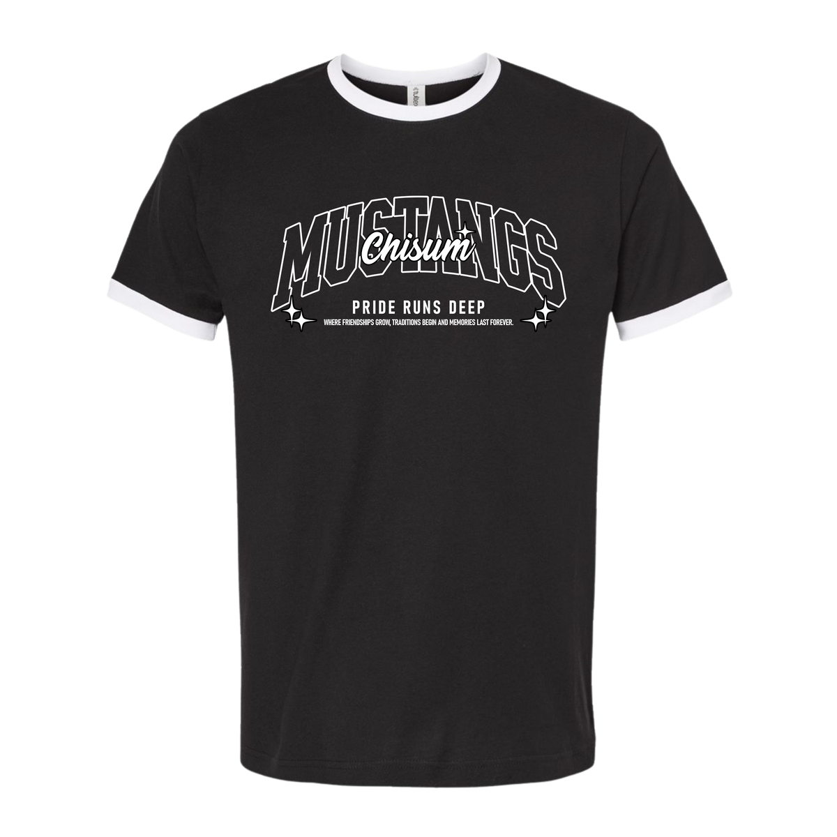 Pride Runs Deep Ringer Tees - Black with White Collar