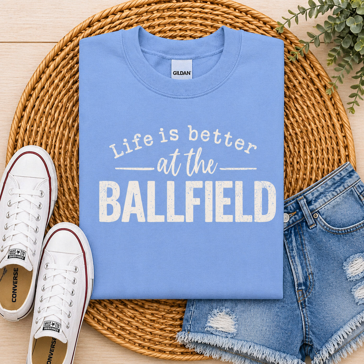 Life is Better at The Ballfield - White Letters