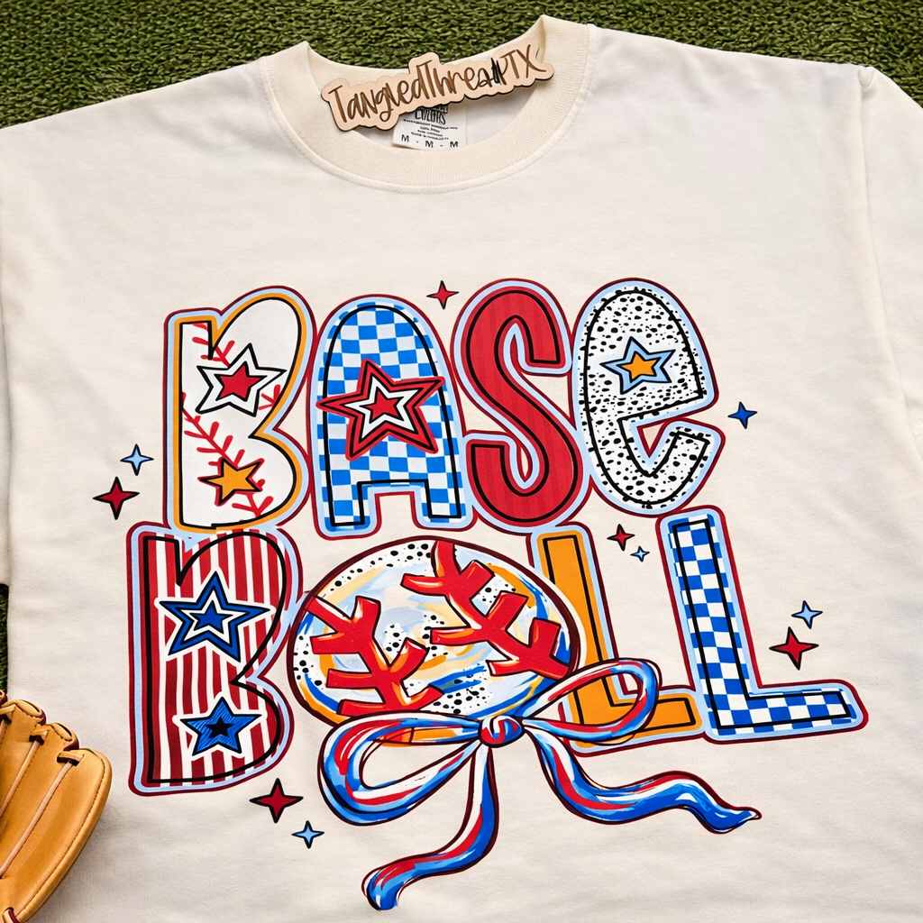 Retro Baseball Tee: Comfort Colors Ivory
