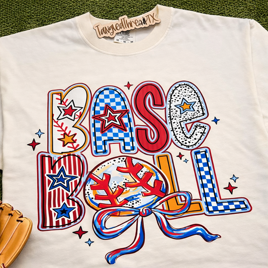 Retro Baseball Tee: Comfort Colors Ivory