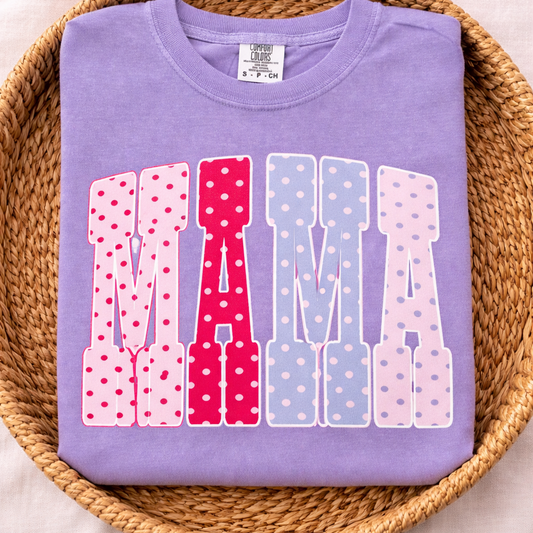 Mama - Polka Dots - Violet Comfort Colors