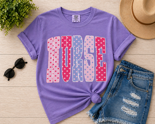 Violet Polka Dot Nurse