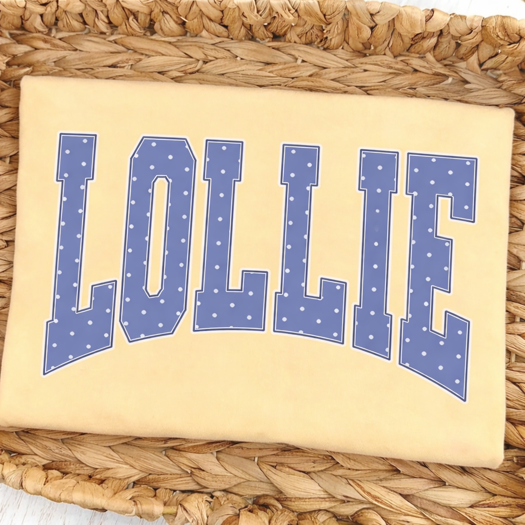 Blue Polka Dots Names! - Butter Comfort Colors - SEVERAL Names