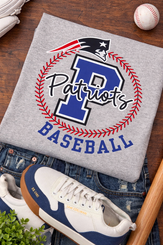 Patriots Baseball Stitches - Gildan Sport Gray