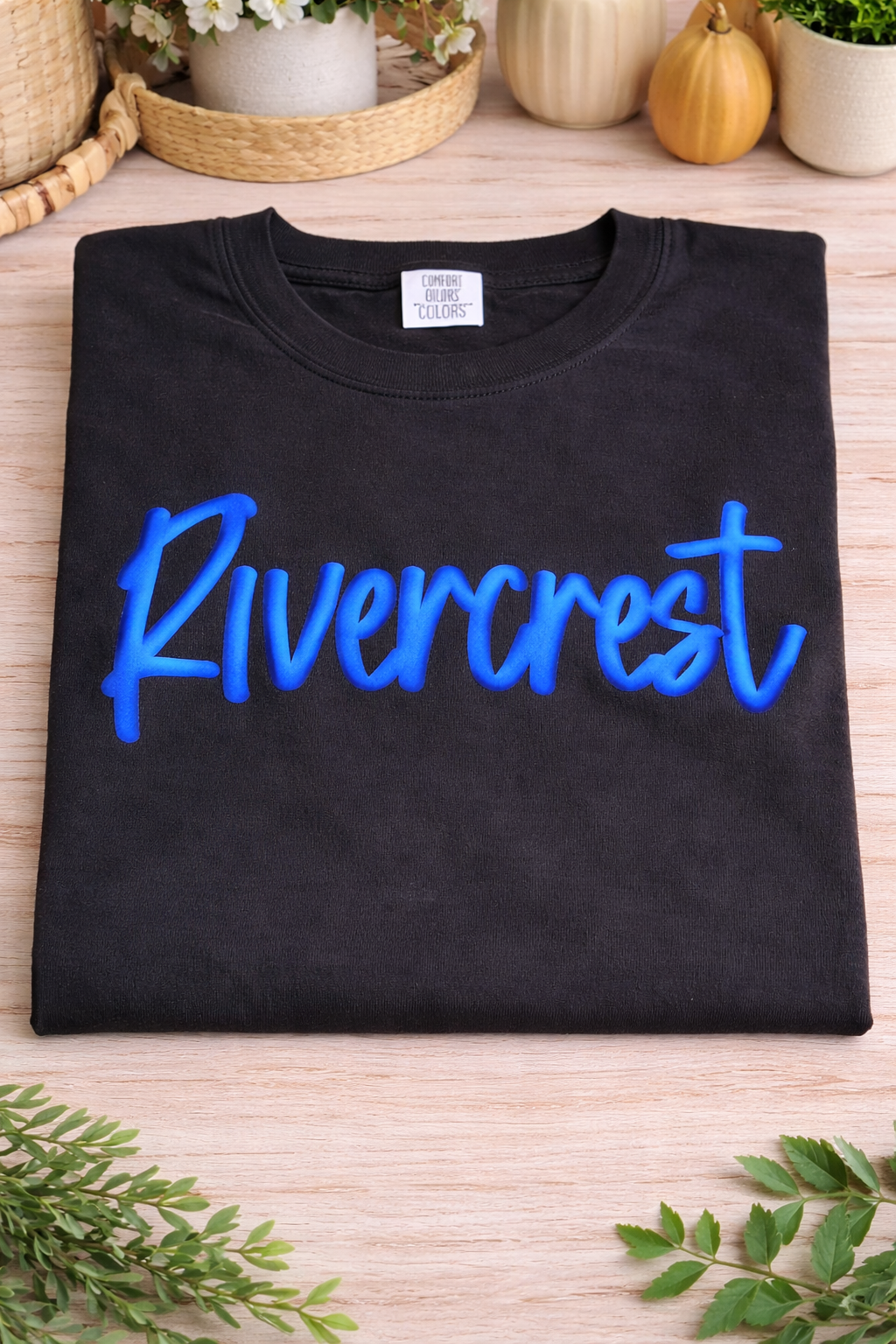 Rivercrest Royal Blue Metallic Puff - Black Comfort Colors