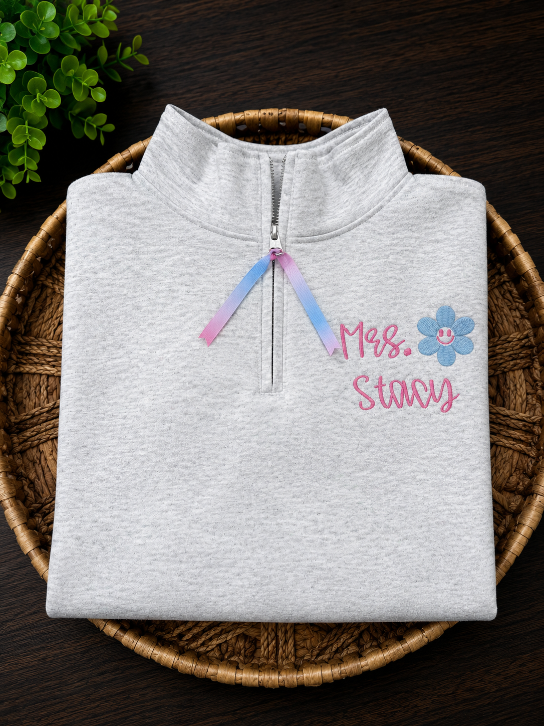 Daisy Personalized Quarter Zip - Embroidered
