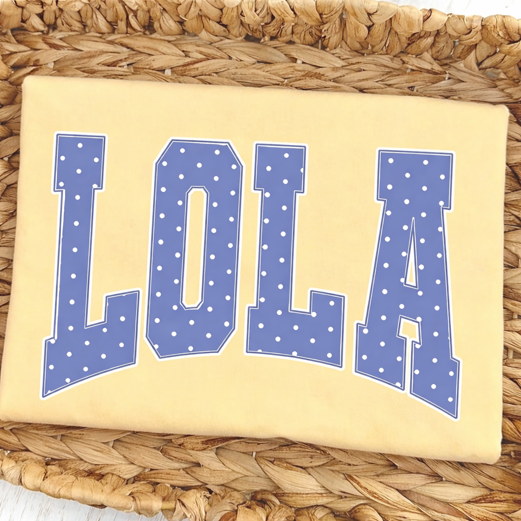 Blue Polka Dots Names! - Butter Comfort Colors - SEVERAL Names