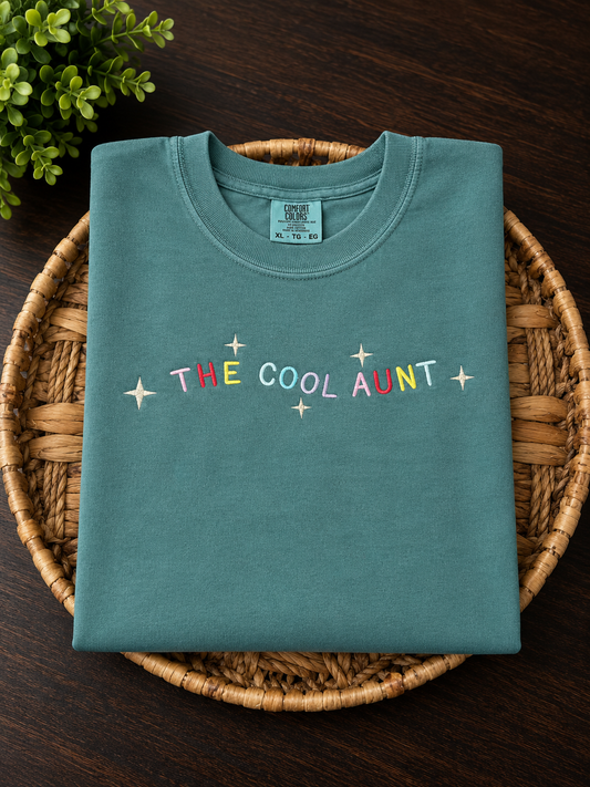 The Cool Aunt - Embroidered - Emerald