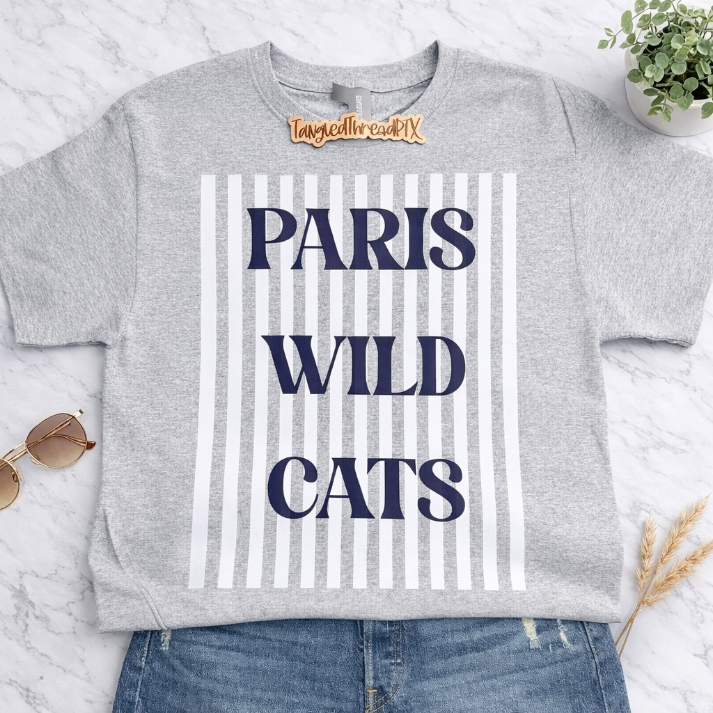 Paris Wild Cats Striped Spirit Tee