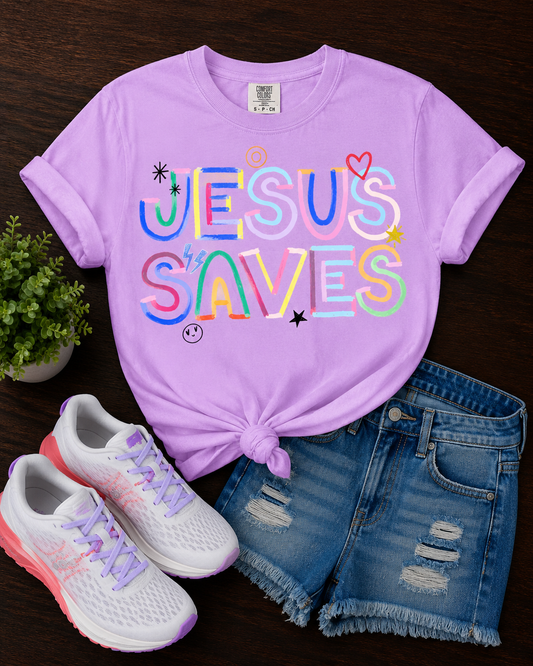 Jesus Saves - Neon Violet