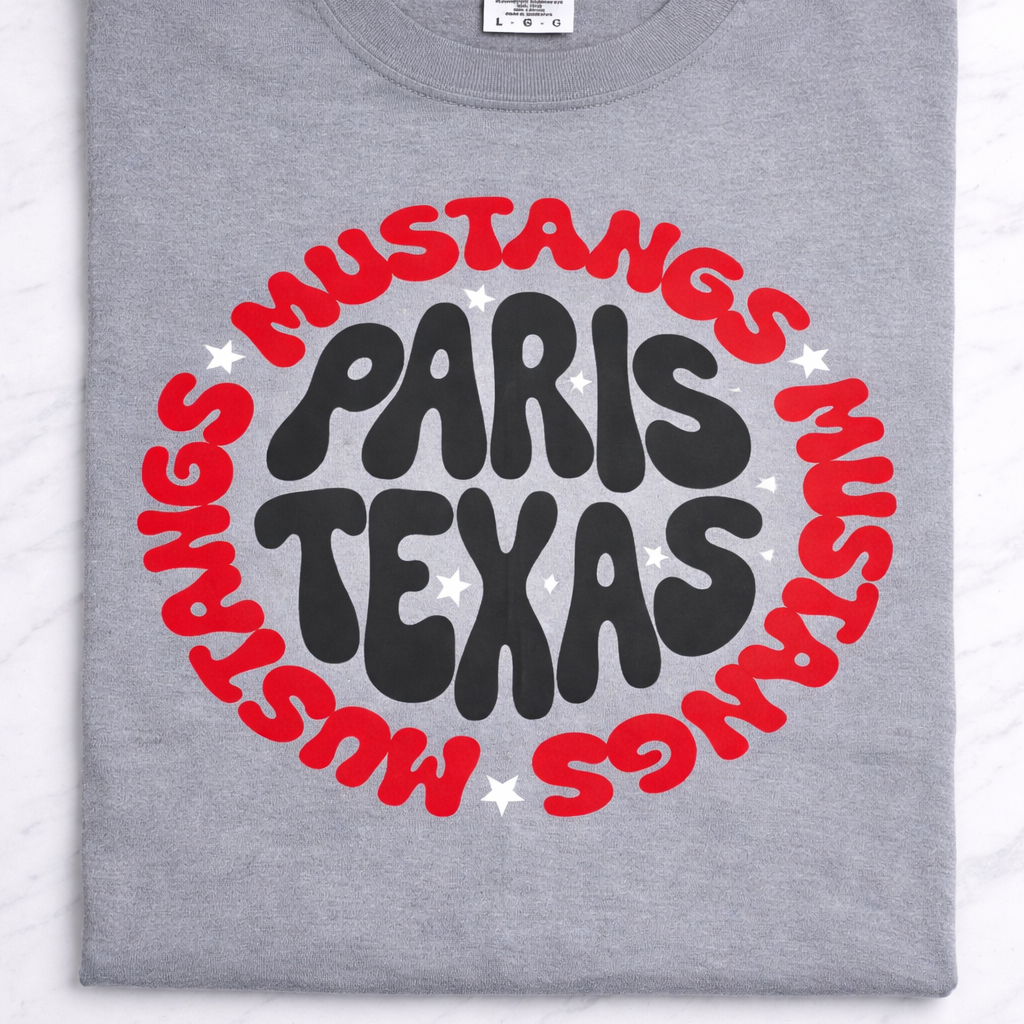 Mustangs Paris Texas- Round - Granite Comfort Colors