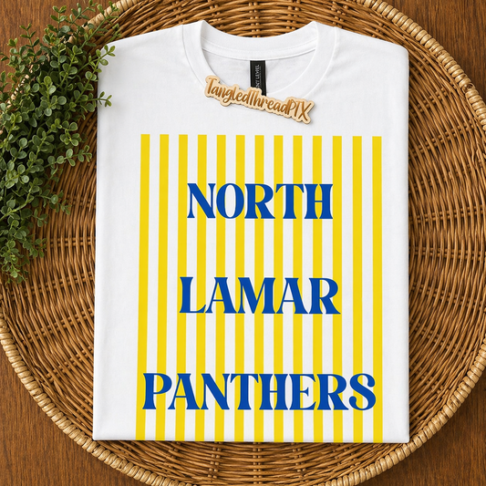 Panthers Striped Yellow - White Comfort Colors