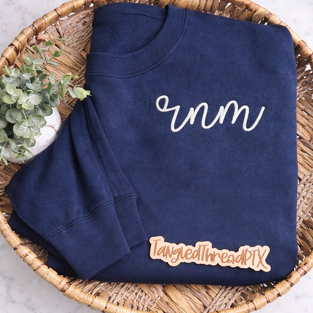 Custom Monogram Script Pocket Sweatshirt