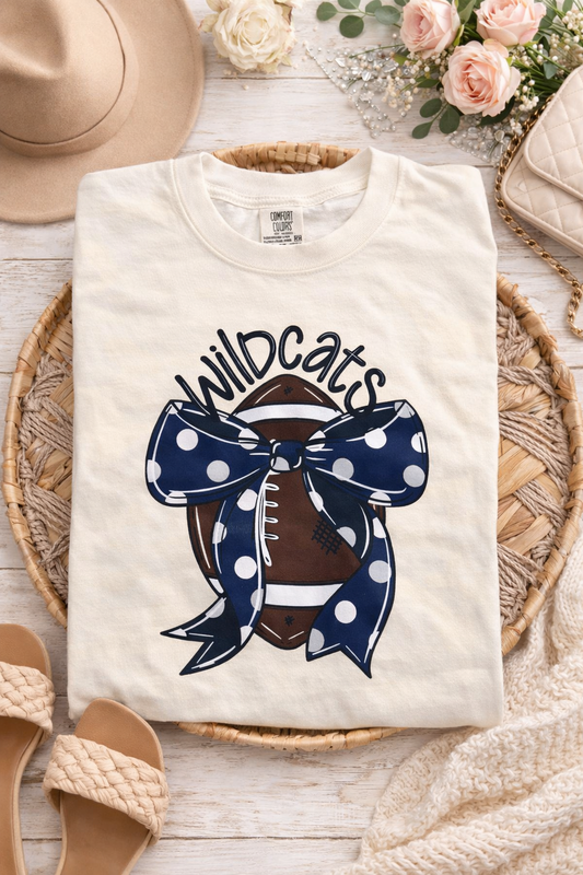 Wildcats Football Bow Tee