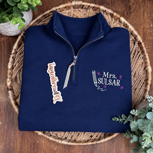 Pencil Starburst Personalize 1/4 Zip