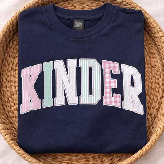Kinder - Floral - Navy Blue Gildan