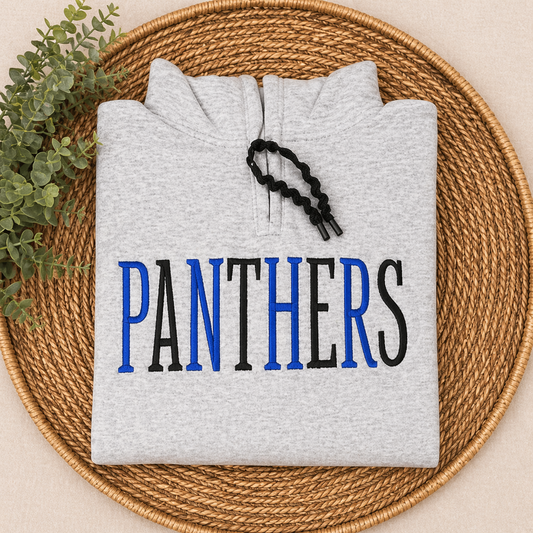 PANTHERS Alternating Tall Letters - 1/4 Zip Sweatshirts