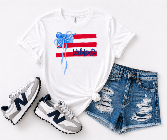 Patriotic Wildcats Flag & Bow