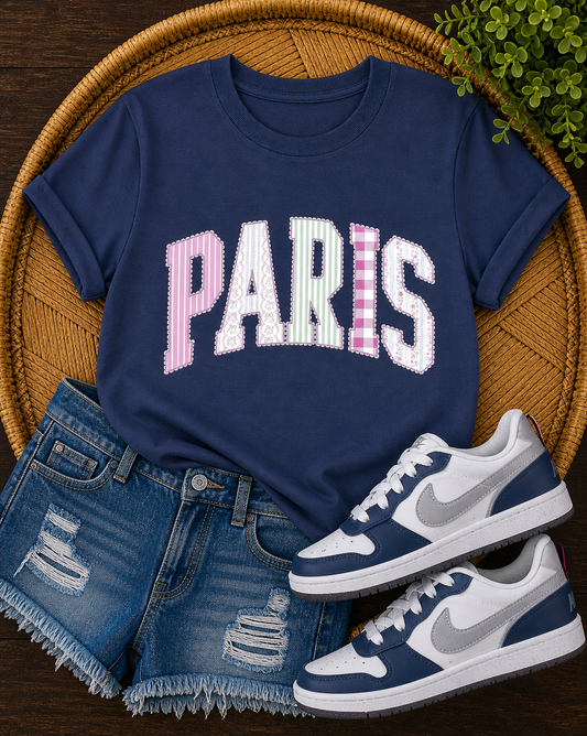 Navy PARIS Pinks Patchwork