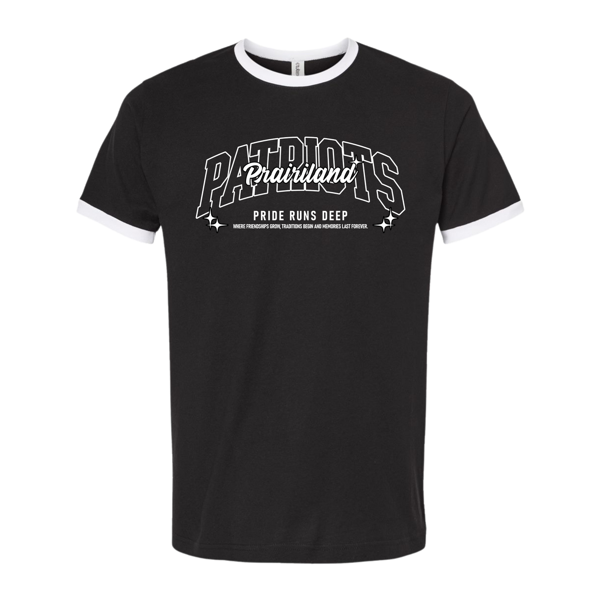 Pride Runs Deep Ringer Tees - Black with White Collar