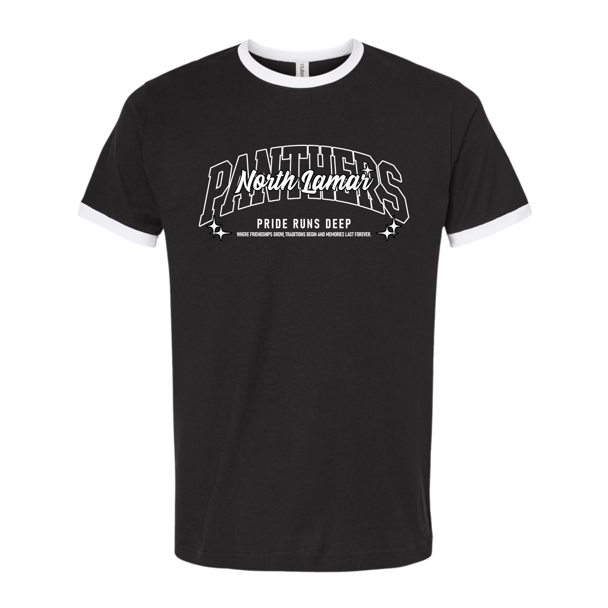 Pride Runs Deep Ringer Tees - Black with White Collar