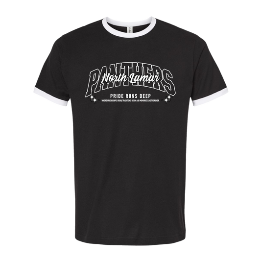 Pride Runs Deep Ringer Tees - Black with White Collar