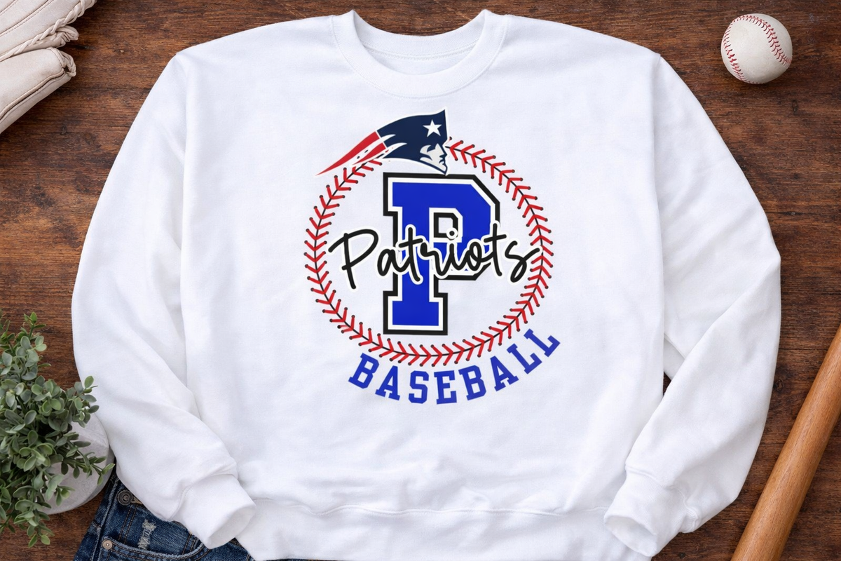 Patriots Baseball Stitches - Gildan Sport Gray