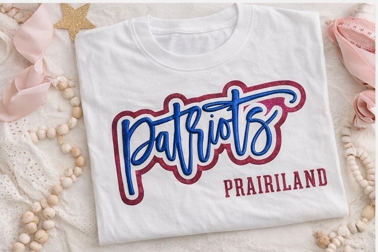 Patriots Glitter Outline Puff - Royal Blue Metallic