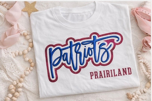 Patriots Glitter Outline Puff - Royal Blue Metallic