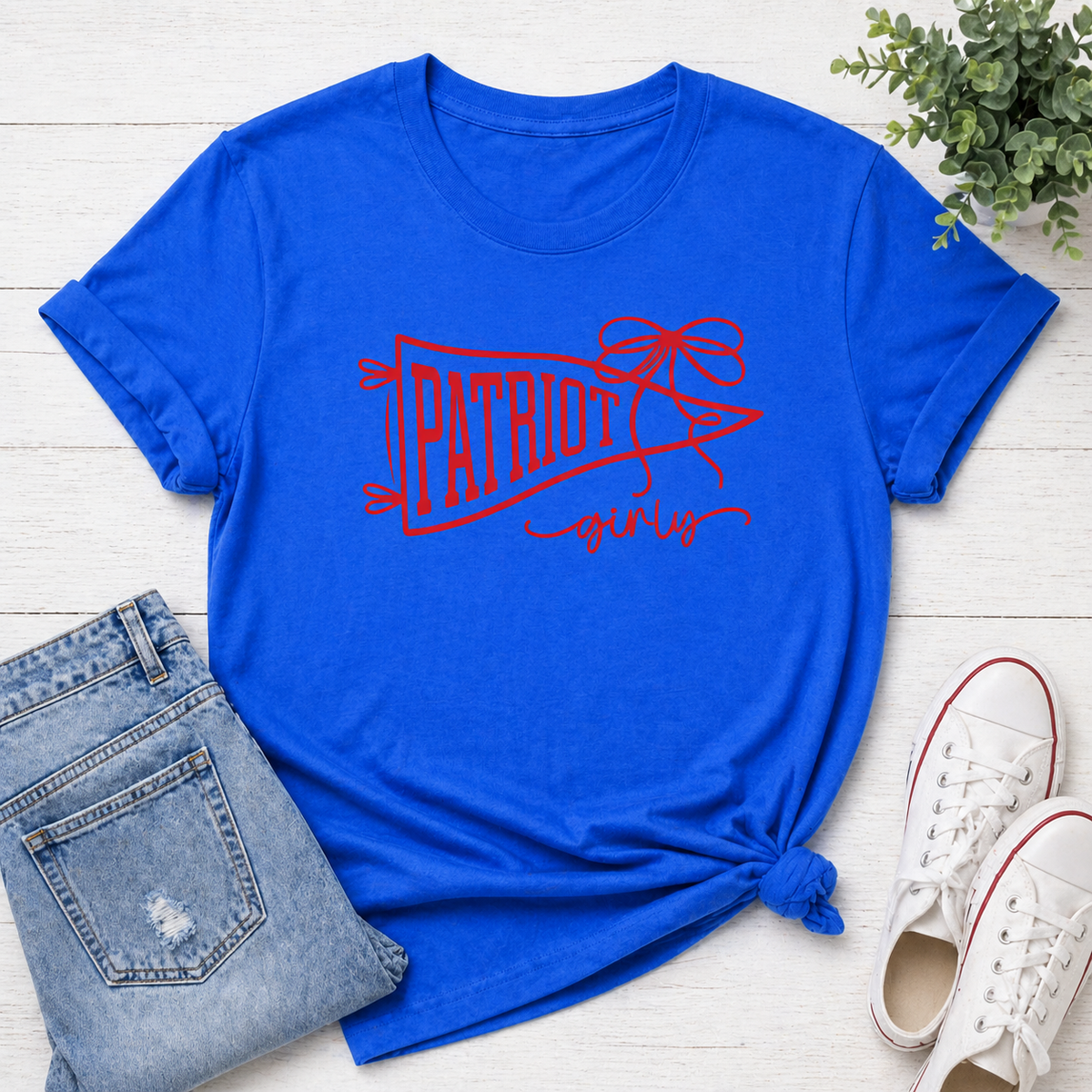 Royal Blue Patriots Girly - Red Pennant
