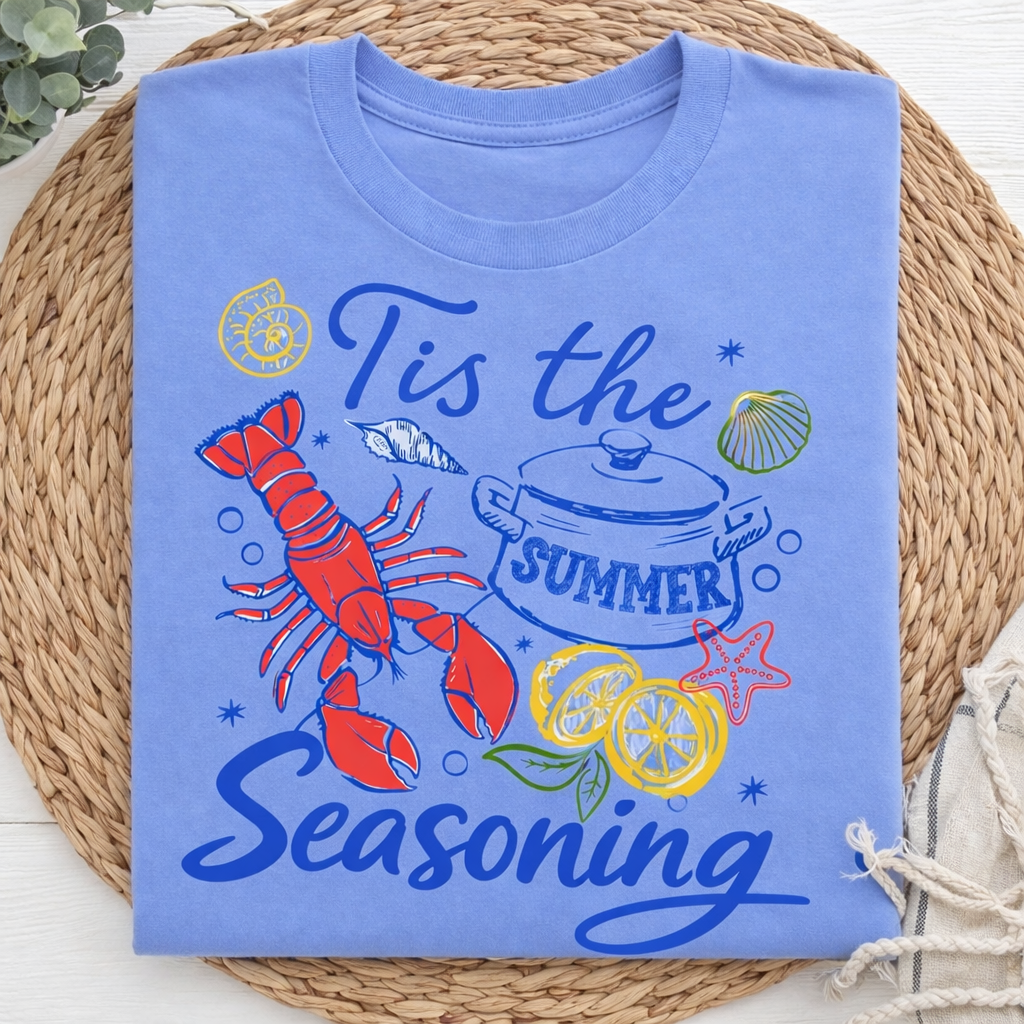Tis the Seasoning - Comfort Colors Flo Blue