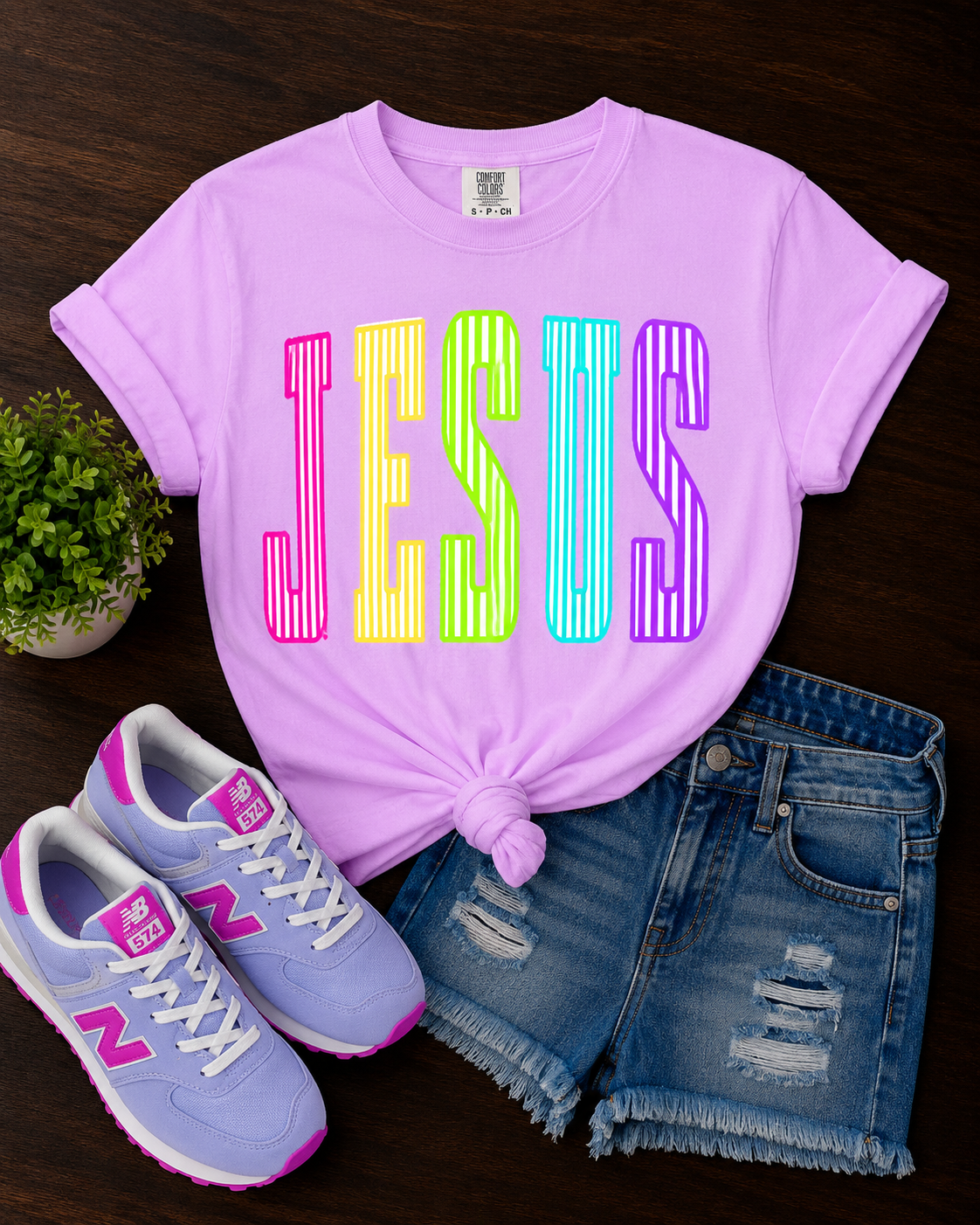 Striped Jesus - Neon Violet