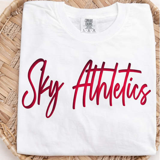 Sky Athletics Crop - Red Metallic Puff