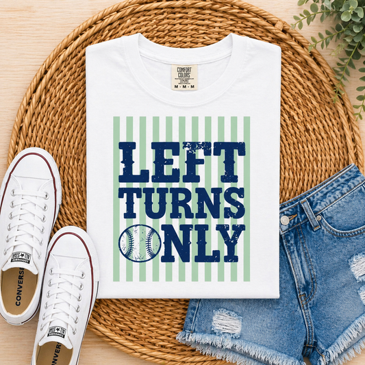 Green Stripes  Left Turns Only
